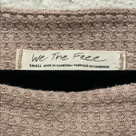 We The Free North Shore Mauve Waffle Knit Sweatshirt - Picture 3 of 5